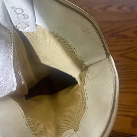 Dingo Leather Cowgirl Boots, White with Starburst Pattern, Size 8 - Picture 11 of 11